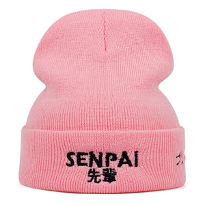 Senpai Embroidery Windproof Warm Wool Hat