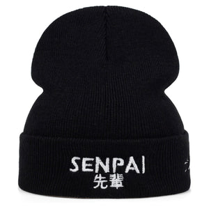 Senpai Embroidery Windproof Warm Wool Hat