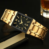 Quartz Wrist Watches Luxury Gold Black Watch