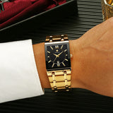 Quartz Wrist Watches Luxury Gold Black Watch