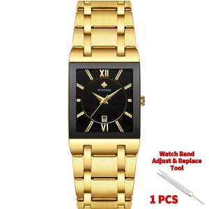 Quartz Wrist Watches Luxury Gold Black Watch