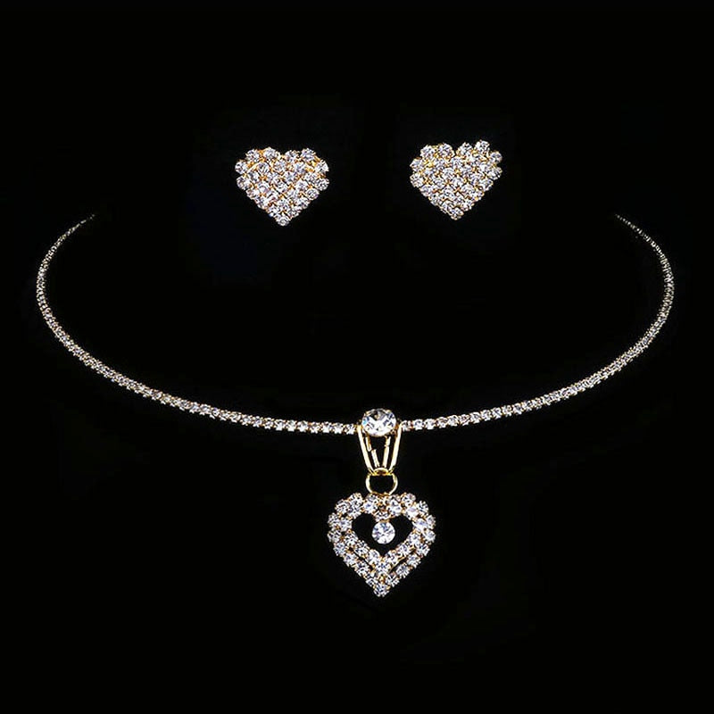 Treazy Luxury Silver Color Crystal Choker Necklace