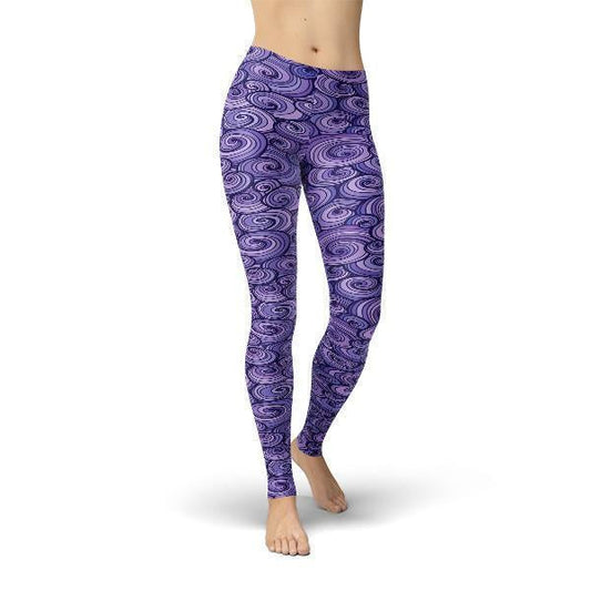 Jean Purple Swirls Leggings OumarStore