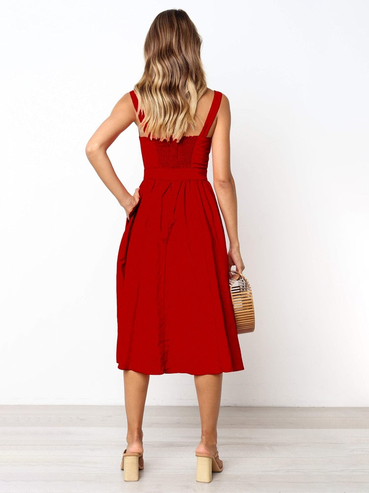 Sexy Backless Casual Long Dress for Women