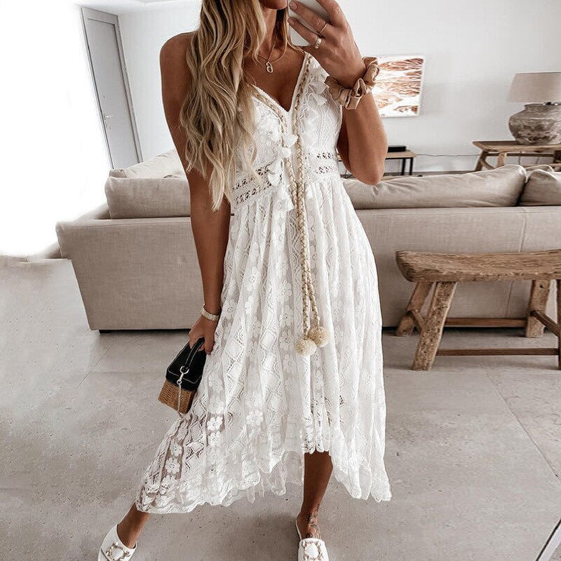 Strapless Summer Boho Maxi Dress for Women