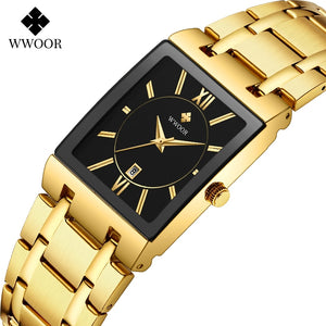 Quartz Wrist Watches Luxury Gold Black Watch