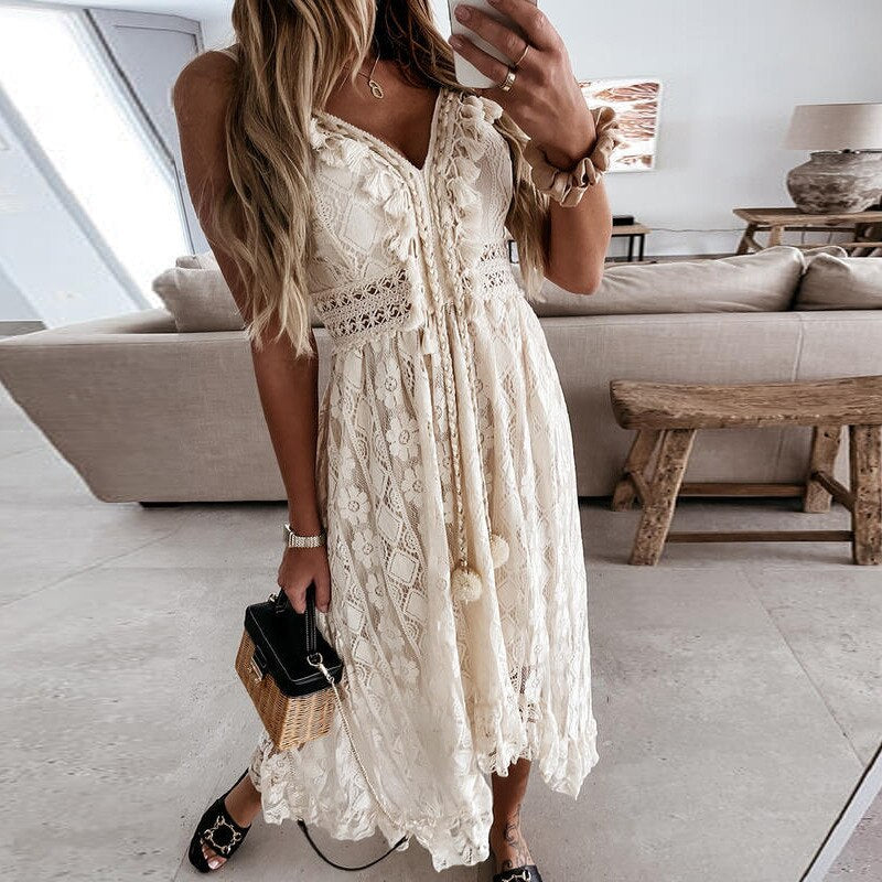 Strapless Summer Boho Maxi Dress for Women