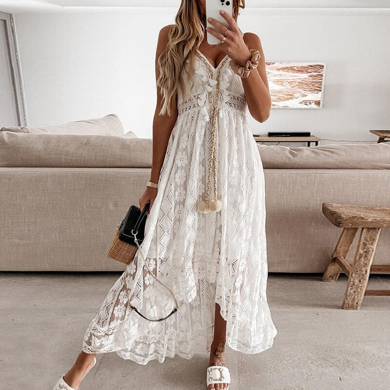 Strapless Summer Boho Maxi Dress for Women