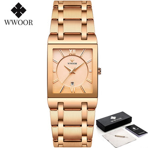 Quartz Wrist Watches Luxury Gold Black Watch