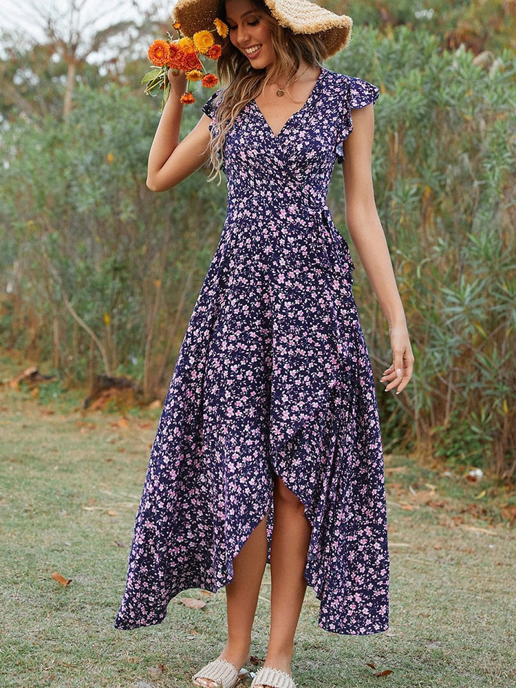 Summer Elegant Floral Long Dress for Women