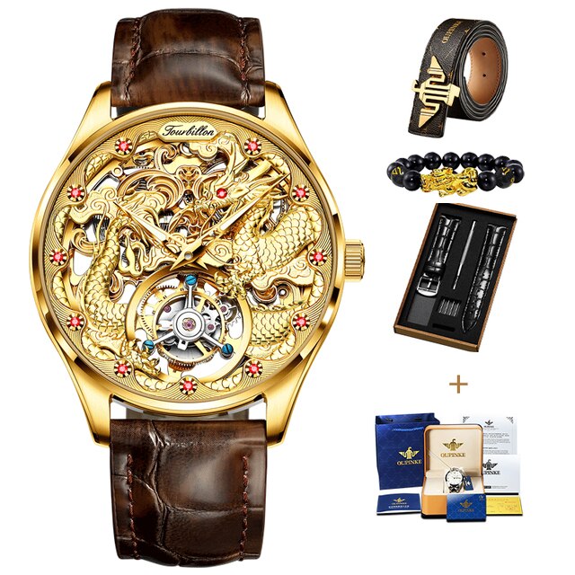 Oupinke Automatic Mechanical Tourbillon Watch