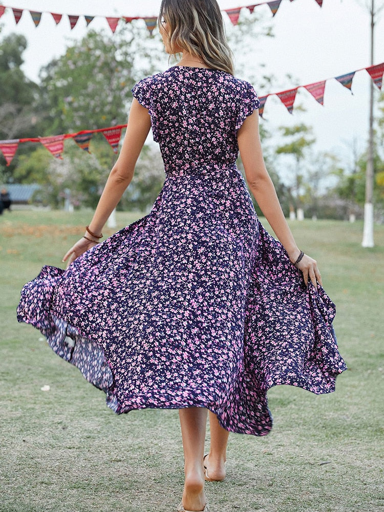 Summer Elegant Floral Long Dress for Women