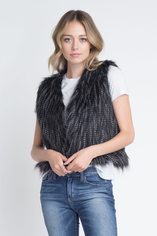 Women's Faux Fur Sleeveless Vest Soumahoro Women's Clothing