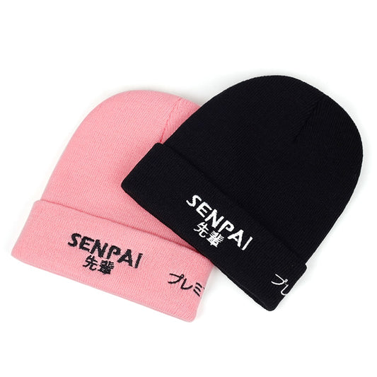 Senpai Embroidery Windproof Warm Wool Hat