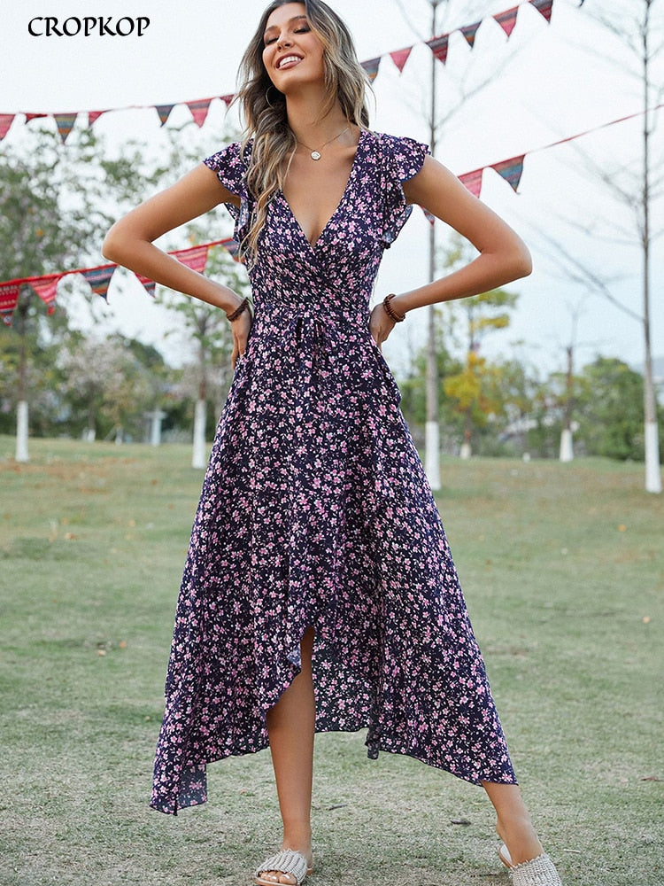 Summer Elegant Floral Long Dress for Women