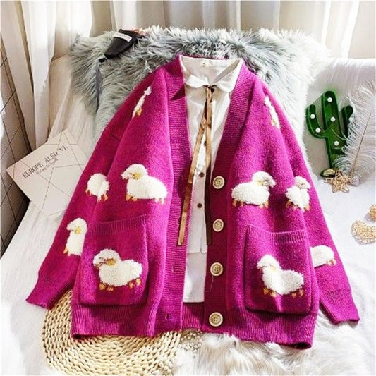 Autumn Sweater Casual Cartoon Sweaters  For Women Coat